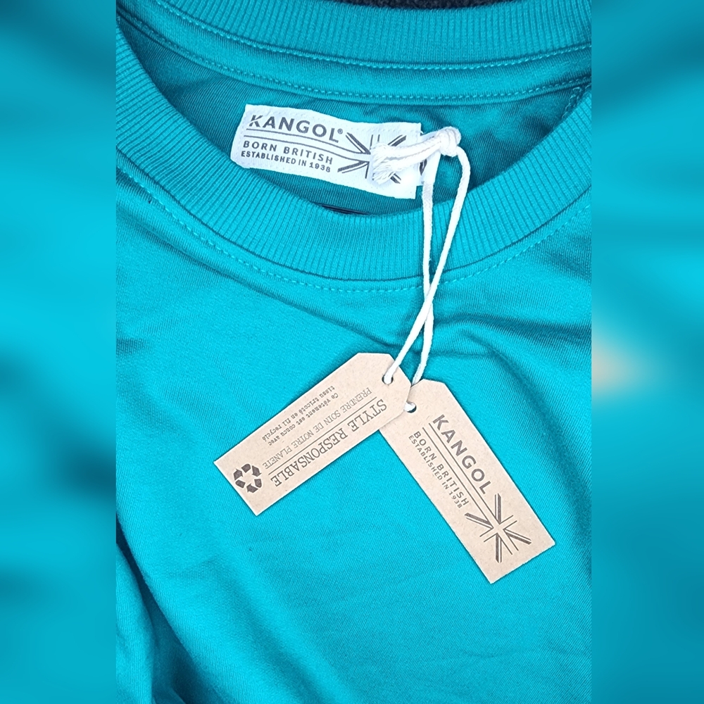 NWT, Kangol Men's Crewneck pullover, size LARGE, Teal - Picture 4 of 4